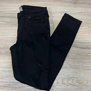 True religion black ripped‎ skinny jeans